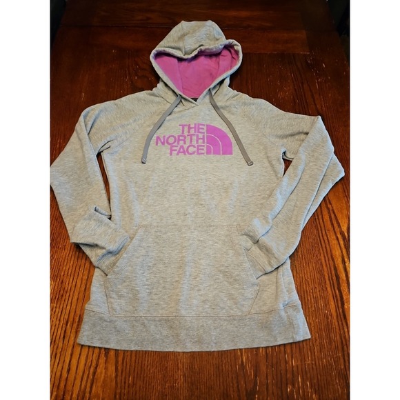 The North Face Tops - The North Face Hoodie Womens S Gray/ Purple Half Dome Logo Pullover‎ (A448)
